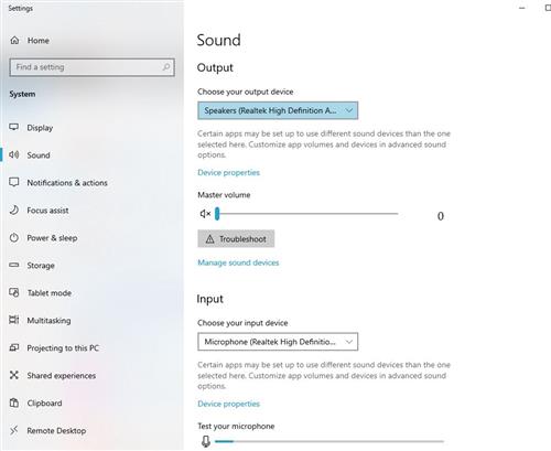 Sound Settings 